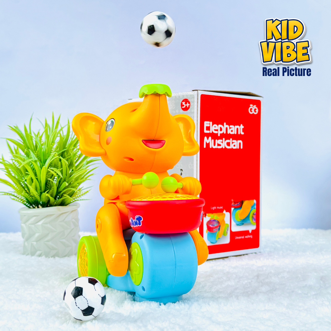 Elephant Drum Toy – Music & Rolling Ball Magic