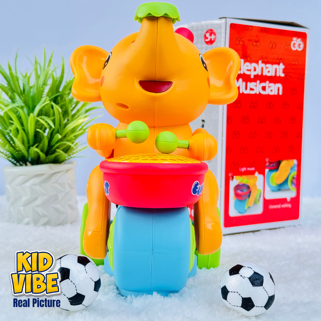 Elephant Drum Toy – Music & Rolling Ball Magic
