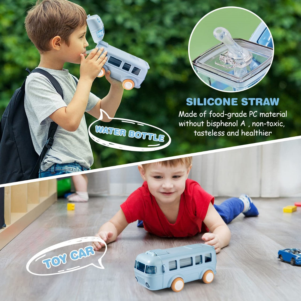 Bus-Shaped Premium Water Bottle for Kids
