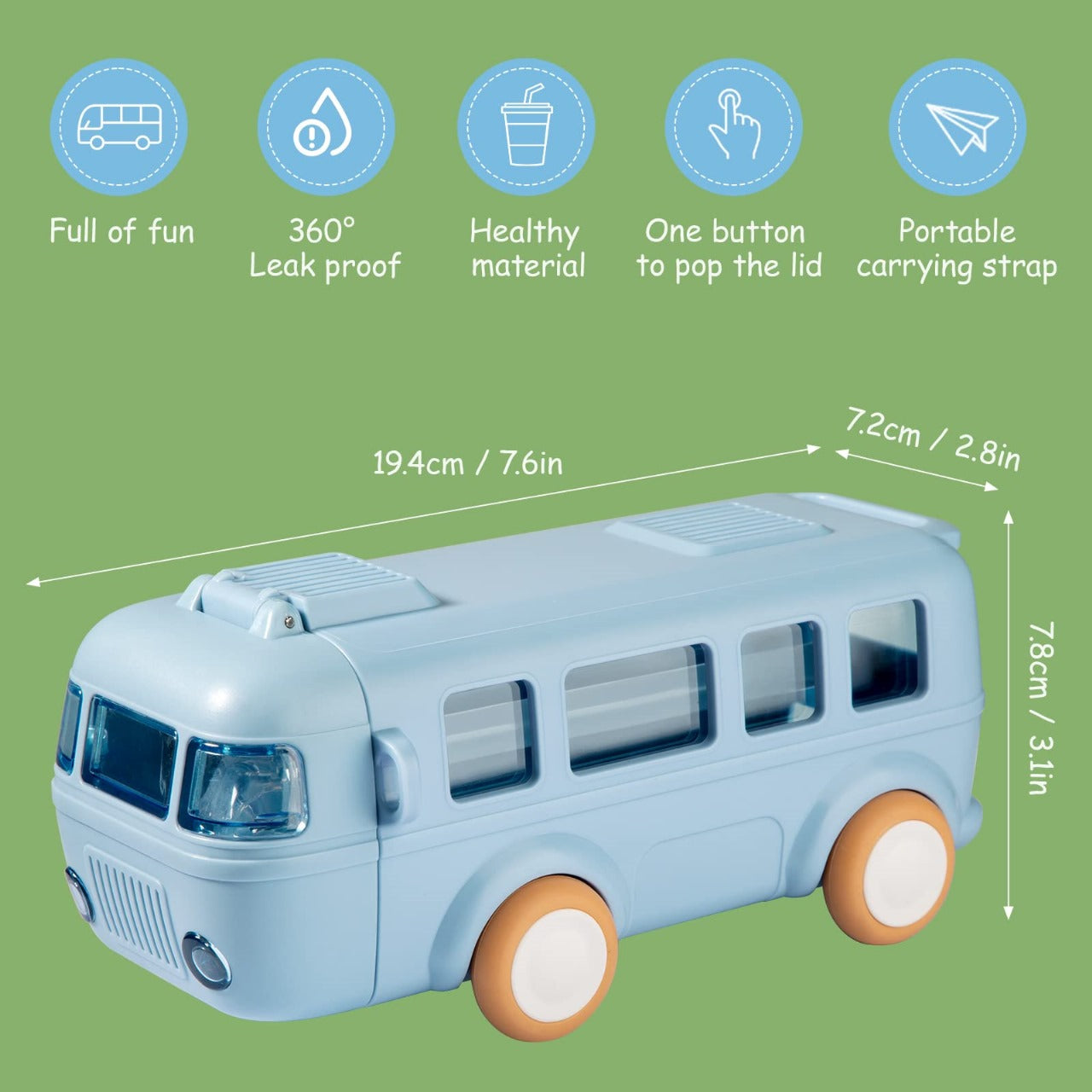 Bus-Shaped Premium Water Bottle for Kids