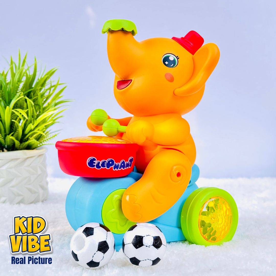 Elephant Drum Toy – Music & Rolling Ball Magic
