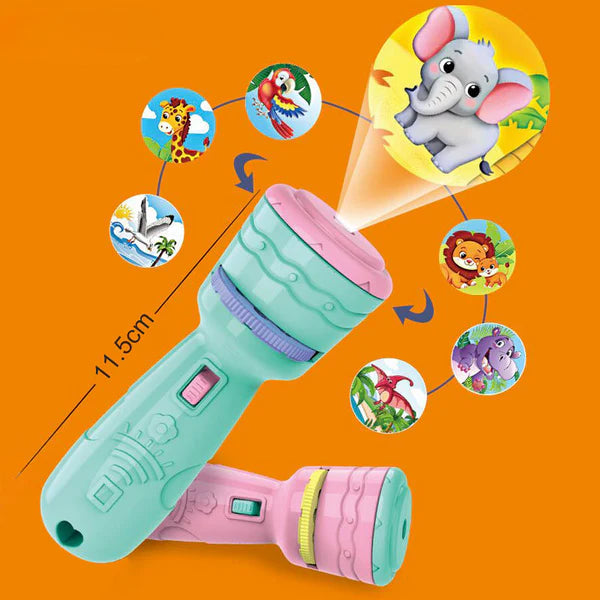 Kids Fun Projector Torch Cartoon Light Up