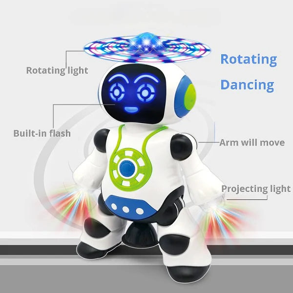 Dancing Robot with Flashing Lights, Music, and Movable Arms and Legs
