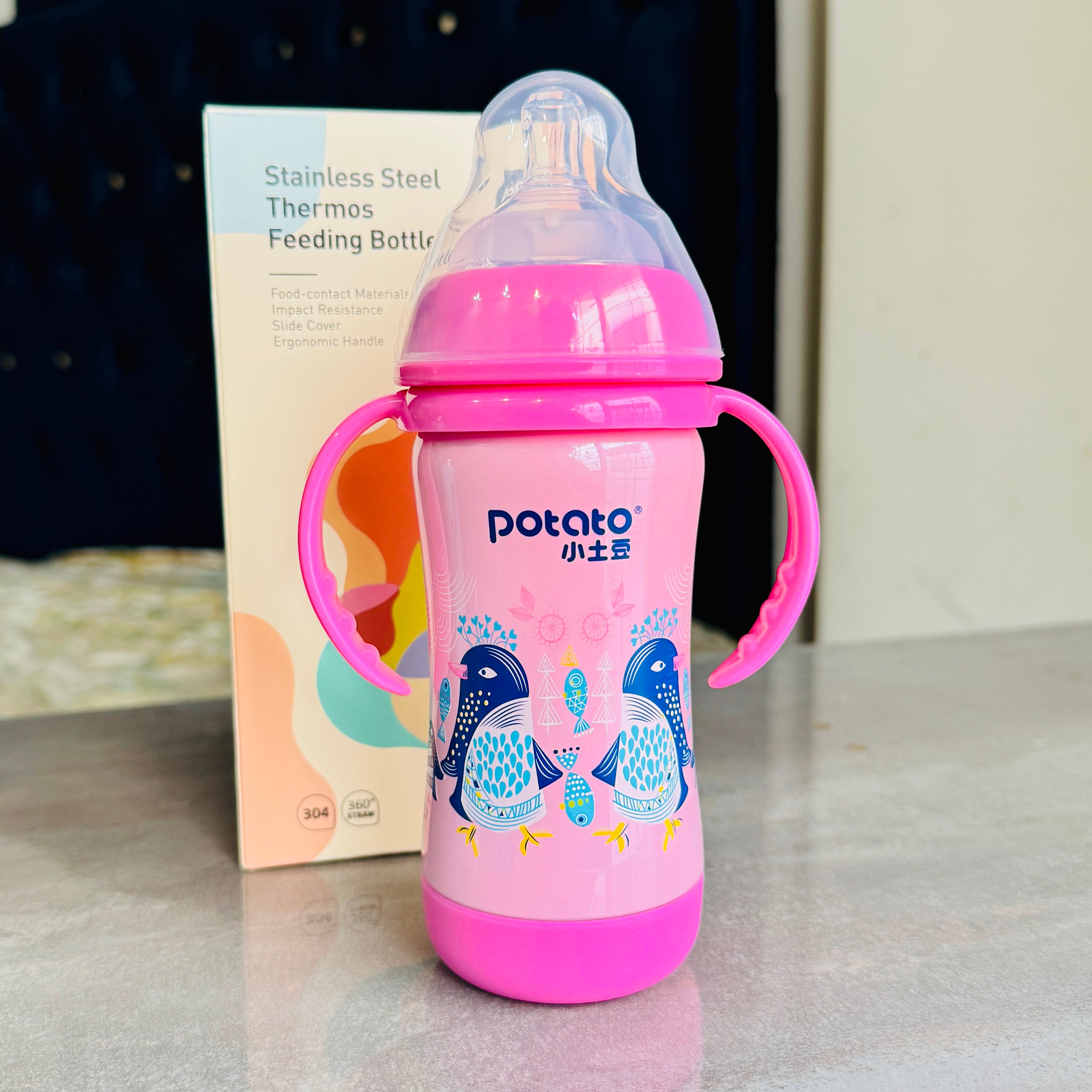 Stainless Steel Feeder – 210ml | Imported Food Grade, BPA-Free & Warm-Keeping