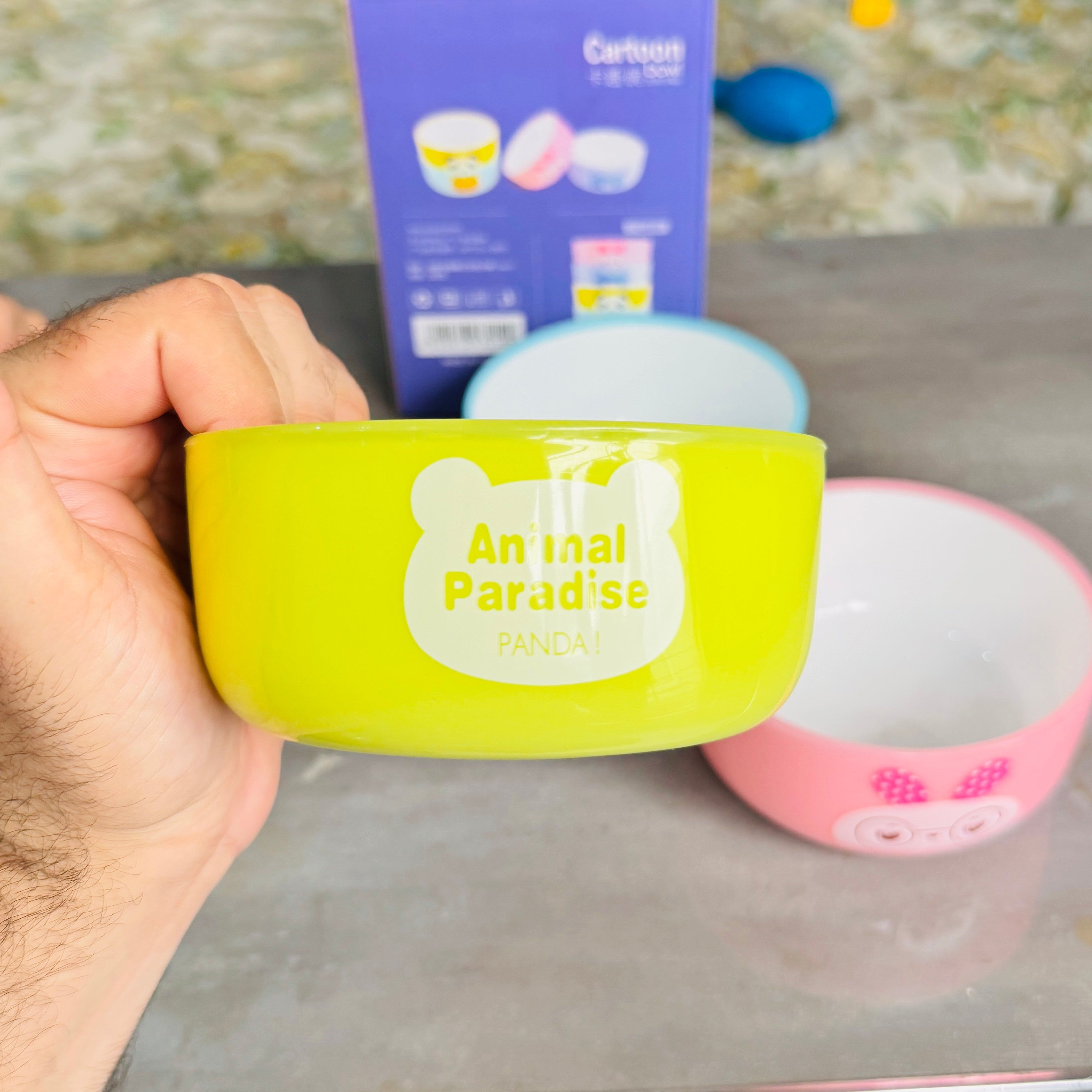 4 Pcs Kids Bowl Set with 4 Spoons | Food Grade, Fun Animated Designs